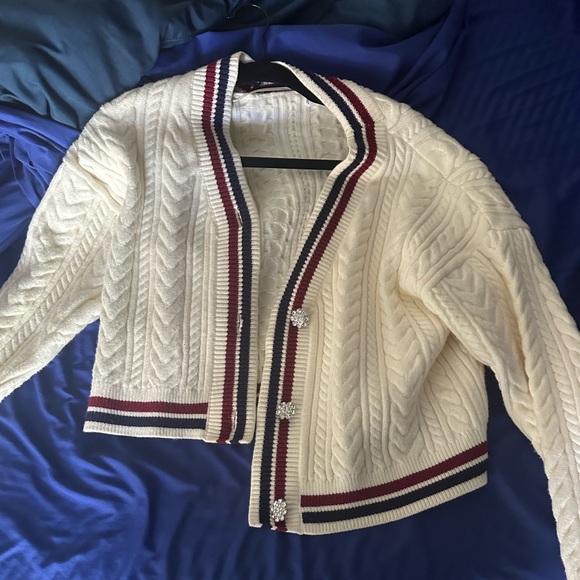 Mango jewel button cricket cardigan in white - S - Picture 10 of 12